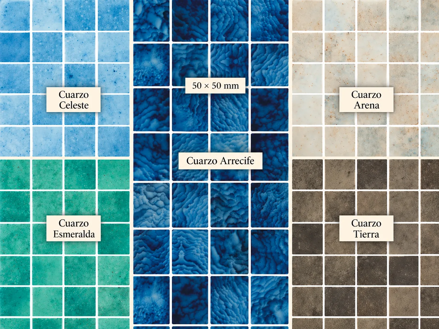 Gresite Cuarzo de 50 × 50 mm: un formato que marca la diferencia